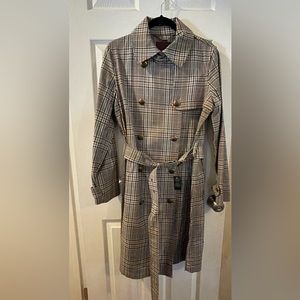 Lauren Ralph Lauren. Brown Multi- color plaid trench jacket. NWT. Size 10.